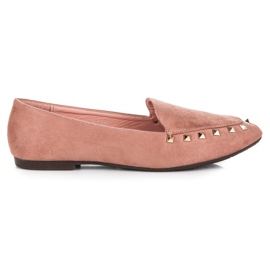 Slip-on sko med nitter lyserød