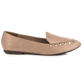 Slip-on sko med nitter brun