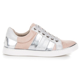Kylie Bundet mode sneakers lyserød grå