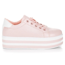 Seastar Sneakers med snøre på platformen lyserød
