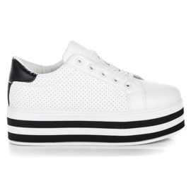 Seastar Sneakers med snøre på platformen hvid