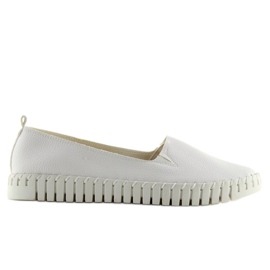 Hvid 4163 Hvide super behagelige slip-on sneakers