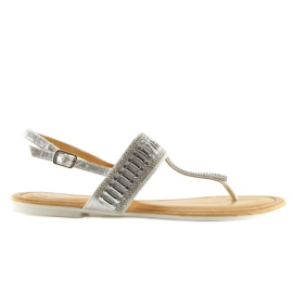 Flip-flops med sølvsten 6700 Sølv grå