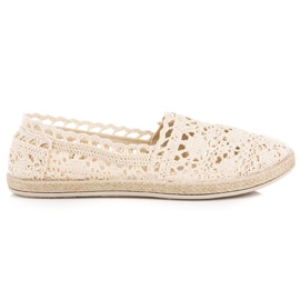 Seastar Beige espadriller med blonder