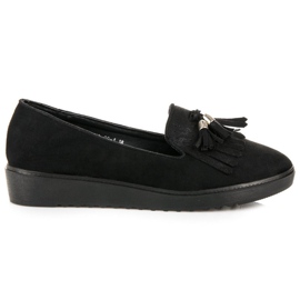 Bestelle Sorte loafers med frynser