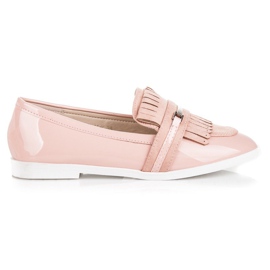 Ideal Shoes Pulverlakerede mokkasiner lyserød