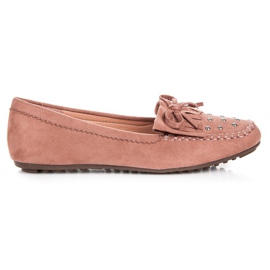 Stilfulde ruskind loafers lyserød