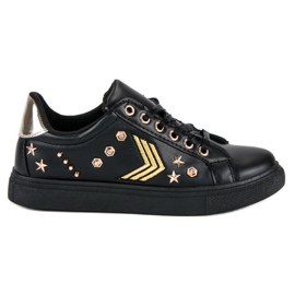 Moderigtige militærsneakers sort gul