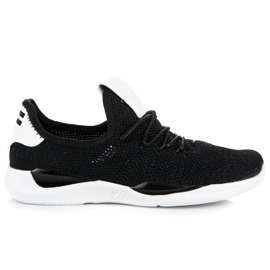 Sorte slip-on sportssko