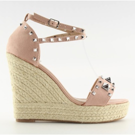 Espadriller på kiler pink 100-862SC pink lyserød
