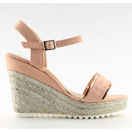 Sandaler, espadriller på lyserøde kiler 6823 Pink