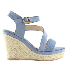 Blå Espadriller på kiler, blå 333-8 Blå