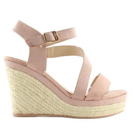 Espadriller på kiler pink 333-8 Pink lyserød