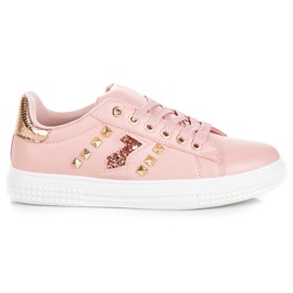 Moderigtige sneakers med binding lyserød