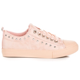 Pink sneakers med et bånd lyserød
