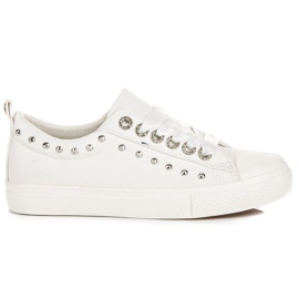 Hvide sneakers med et bånd