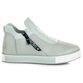Ideal Shoes Grønne ruskindssneakers