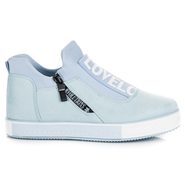 Ideal Shoes Blå ruskind sneakers