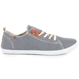 Ribbede sneakers blå