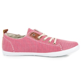 Ribbede sneakers rød