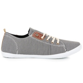 Ribbede sneakers sort