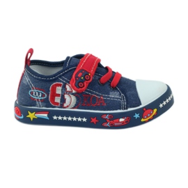 American Club Amerikanske sneakers i læder indersål marine blå rød