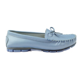 Læder loafers med sløjfe Filippo 004 blå