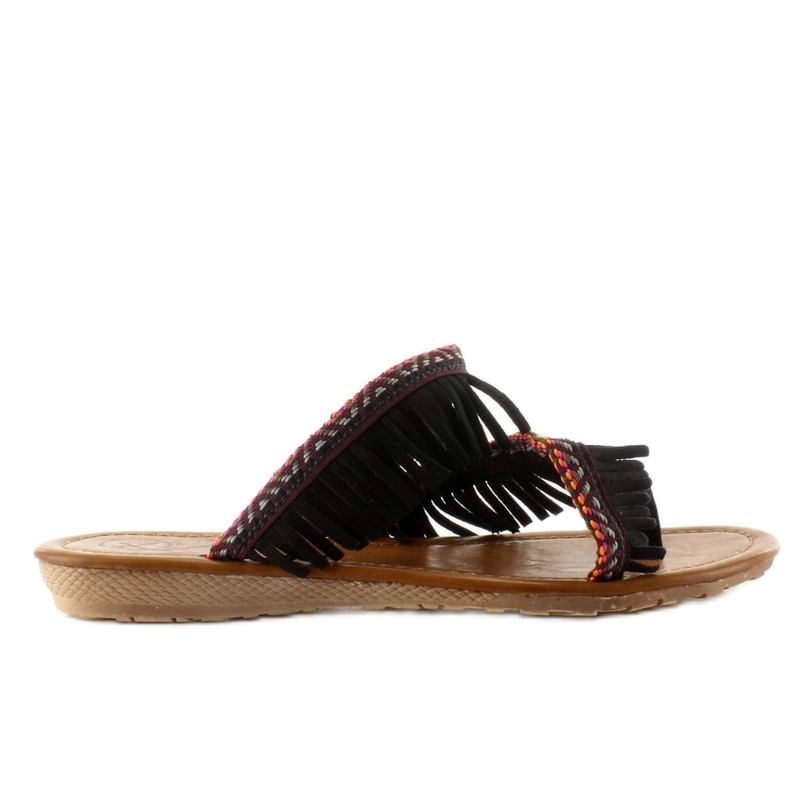 Negro indisk stil flip-flops sort
