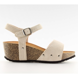 Sandaler på beige beige korksål