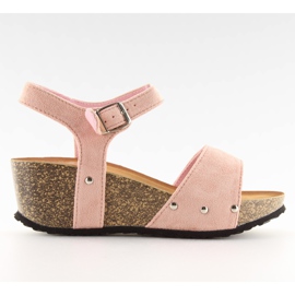 Pink sandaler på korksålen lyserød