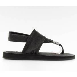 Sorte sorte bomuldsflip-flops