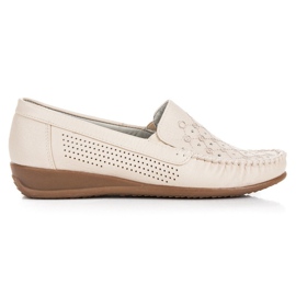Hasby Beige gennembrudte loafers
