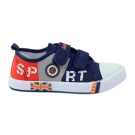 American Club Amerikanske sneakers sneakers læder indersål marine blå grå orange