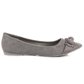 Ideal Shoes Stilfulde grå ballerinaer