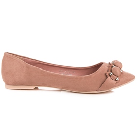 Ideal Shoes Stilfulde lyserøde ballerinaer