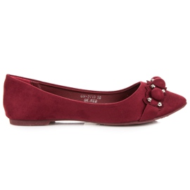 Ideal Shoes Stilfulde rødbrune ballerinaer