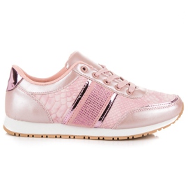 Pink sneakers med dyreprint lyserød
