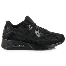 Bundne tekstilsneakers sort
