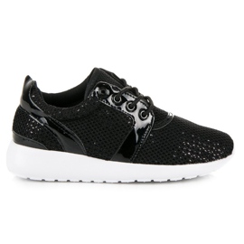Moderigtige sneakers med pailletter sort
