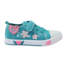American Club American heart sneakers med læder indersål grøn blå