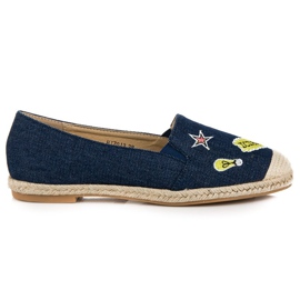 Sweet Shoes Denim espadriller med lapper marine blå