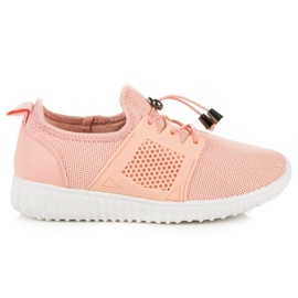 Laksesneakers med en welt lyserød