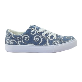 American Club Amerikanske glitter denim sneakers blå