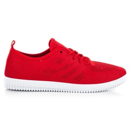 Luftige sneakers i stof rød