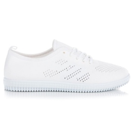 Luftige sneakers i stof hvid