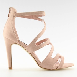 Pink højhælede sandaler 118-15 pink lyserød