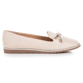 Anesia Paris Beige loafers i ruskind