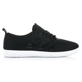 Luftige sneakers i stof sort