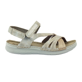 Sandaler med læderindsats Inblu 004 golden brun gul