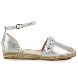 Anesia Paris Sølv espadrillesandaler grå